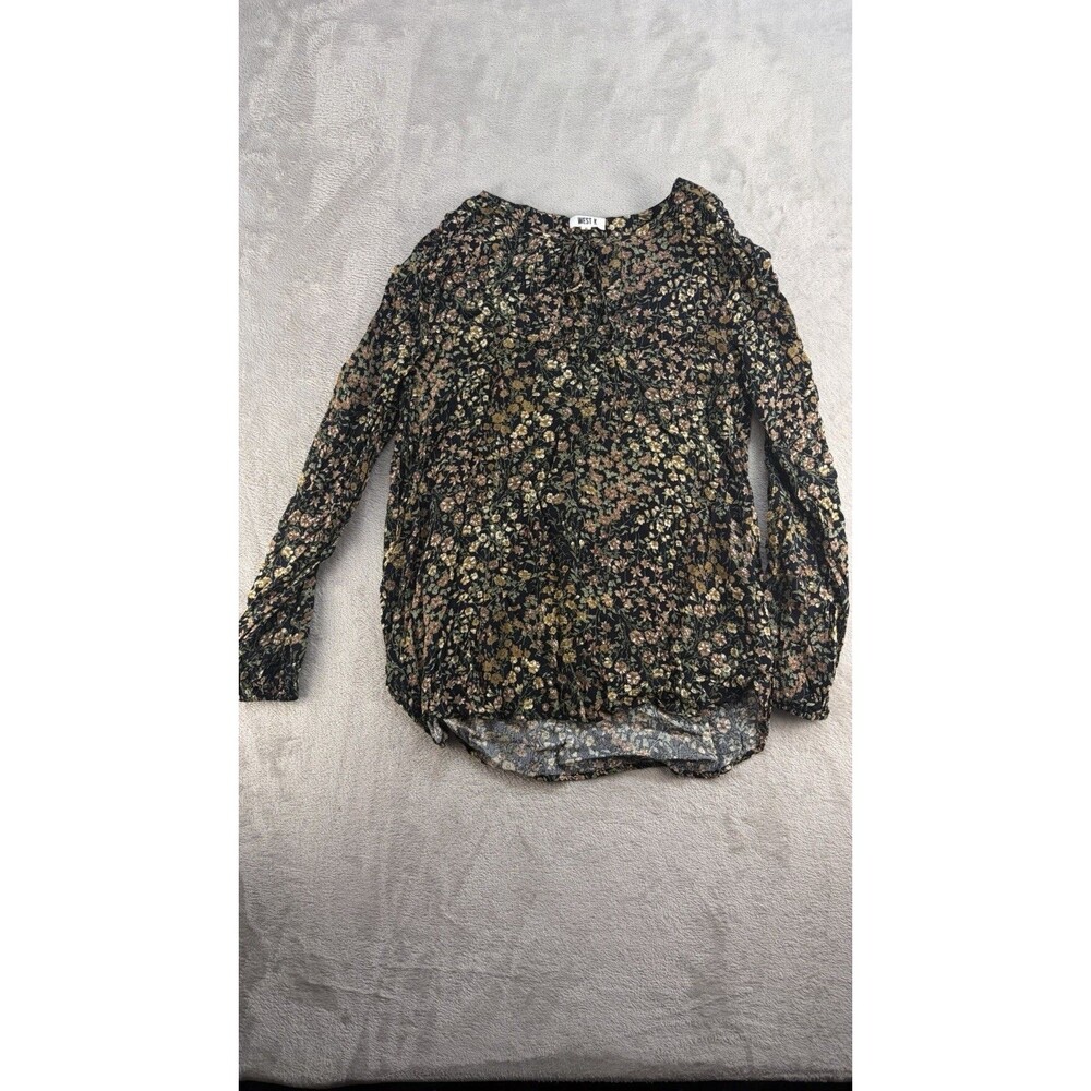 West K Floral Blouse Lightweight Women’s Small Long Sleeve Boho